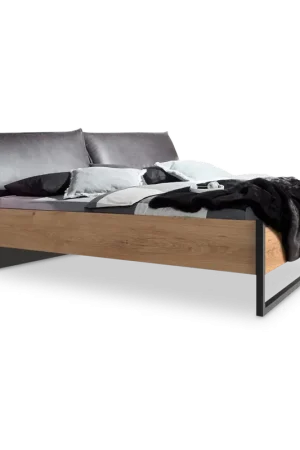 Bed KICK Plankeneiche/Raw Steel 180x200