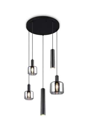 Hanglamp MATARO 5Del. Zwart