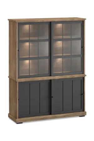 Dressoir met Opzetkast TOLUCA Old Teak/Zwart B159