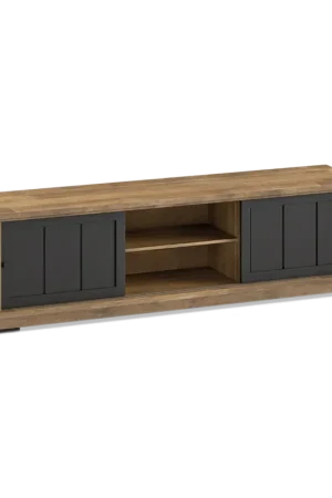 Tv-Meubel TOLUCA Old teak/Zwart B209