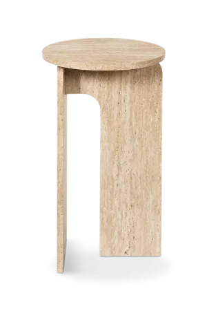Bijzettafel Hoog VRENI Ø30 Travertijnlook