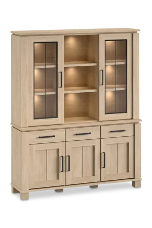 Dressoir met Opzetkast BELMONTE Brushed Sand Oak B162