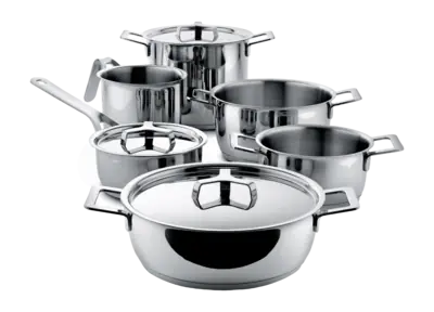 Alessi Pannenset Pots&Pans - AJM100S9 - door Jasper Morrison - 6 Delig