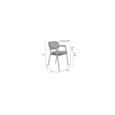 Housecraft Jolien Eetkamerstoelen Zwart Grijs - Set van 2
