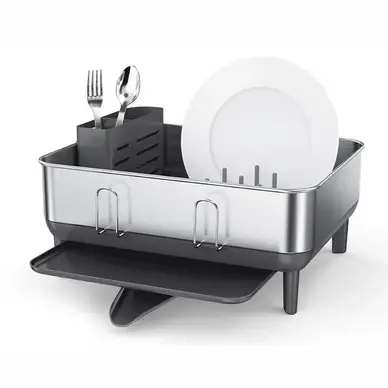 Simplehuman - Afdruiprek met Stalen Frame, Klein, Grijs- Simplehuman