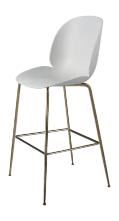 Barstoel GUBI Beetle Bar Chair 75 Conic Base / Antique Brass Base / Lunar Gray / Felt Glides