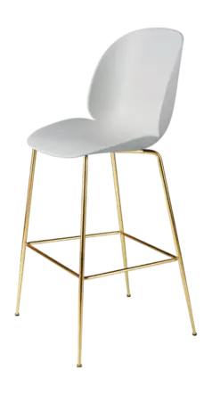 Barstoel GUBI Beetle Bar Chair 75 Conic Base / Brass Semi Matt / Lunar Gray / Felt Glides
