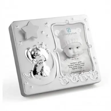 Zilverstad Baby Met Muziek Fotolijst 9x13 cm