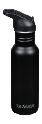 Klean Kanteen Classic Narrow Waterfles Black 532ml Flip Seal Sport Cap