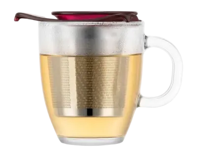 Bodum Yoyo Theeglas Aubergine Met Filter 350 ml