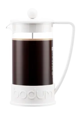 Bodum Brazil Cafetière White Gebogen Handvat 1L