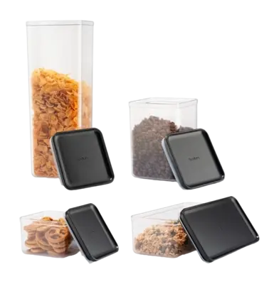 Bodum Bodum Canteen Voorraadpot Black (Set van 6)