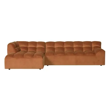 WOOOD Allure Chaise Longue Bank - Fluweel - Terra - 79x324x165