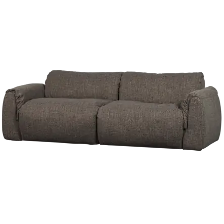 WOOOD Baggy 2-zits Bank - Geweven Stof - Warmgrijs Melange -81x228x102