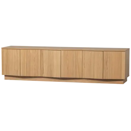 WOOOD Zuma Tv-meubel - Push-To-Open - Eiken - Transparant - 52x200x45