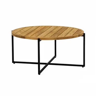 Applebee Condor Lounge Bijzettafel Aluminium Black Teak 94