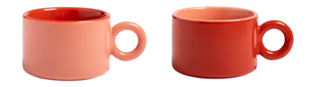 &k amsterdam Chiquito Koffiekop - Red - Set van 2