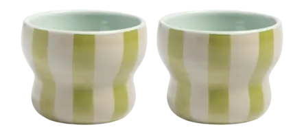 &k amsterdam Circus Green Koffiekop - Large - Set van 2