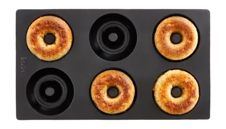 Bakvorm Lékué 6 Donuts of Bagels Siliconen Black