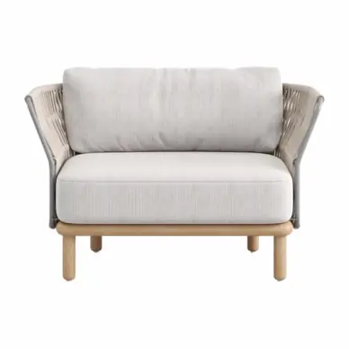 Borek Levante Lage Fauteuil Sepia Grey Loungestoel + Zit- & Rugkussen Shell