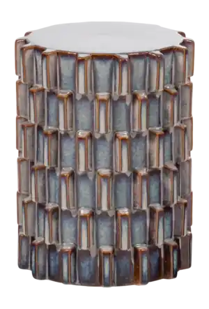 WOOOD Axu Decoratieve Bijzettafel - Keramiek - Grijsblauw Ø35 x 45 cm