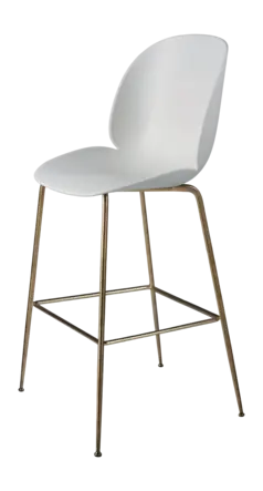 Barstoel GUBI Beetle Bar Chair 75 Conic Base Finish Antique Brass Base Shell Colour Lunar Gray Glides Plastic Glides