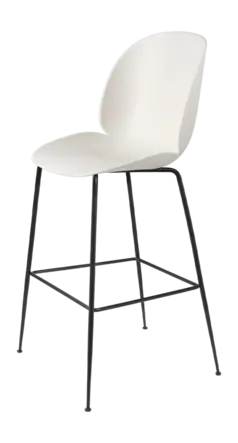 Barstoel GUBI Beetle Bar Chair 75 Conic Base Finish Black Matt Base Shell Colour Alabaster White Glides Felt Glides