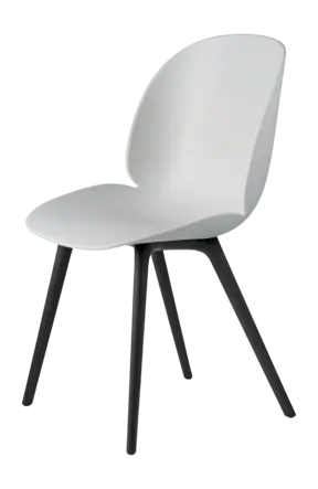 Eetkamerstoel GUBI Beetle Dining Chair Plastic Base Black Plastic Base Finish Black Base Shell Colour Lunar Gray Plastic Glides