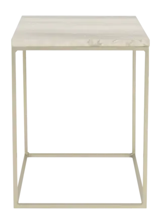 Zuiver Stray Bijzettafel Grijs Vierkant 35x35 cm Marmer Metaal