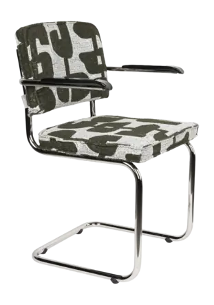 Zuiver Ridge Deco Symbols Eetkamerstoel Groen Met Armleuningen