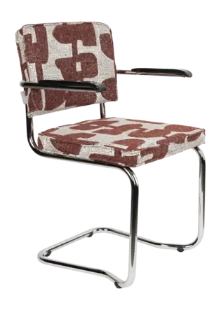 Zuiver Ridge Deco Symbols Kink Eetkamerstoel Rood Met Armleuningen