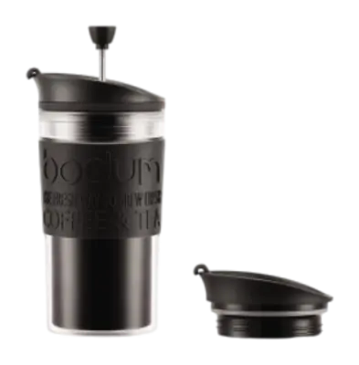 Bodum Travel Press Koffiezetapparaat Black Set met Extra Deksel 350 ml