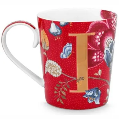Pip Studio Alphabet Mug Blushing Birds Mok Red I 350 ml