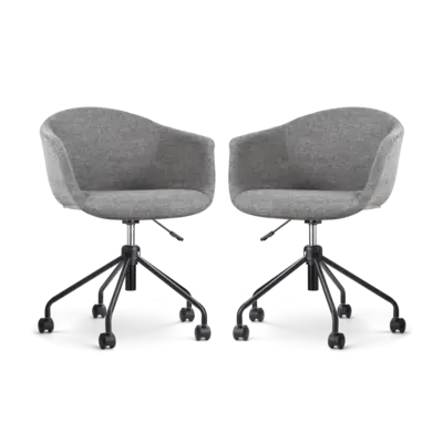 Nolon Nout-Otis Bureaustoelen Set van 2 - Donkergrijs - Zwart