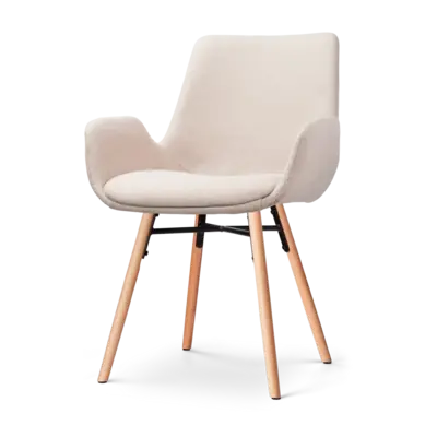 Nolon Nena-Eef Eetkamerstoel Beige - met Armleuning - Stof