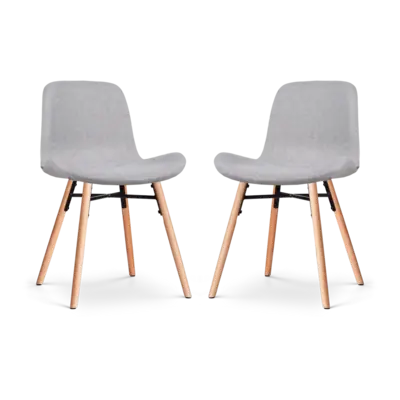 Nolon Nena-Fe Eetkamerstoelen Set van 2 - Lichtgrijs - Hout