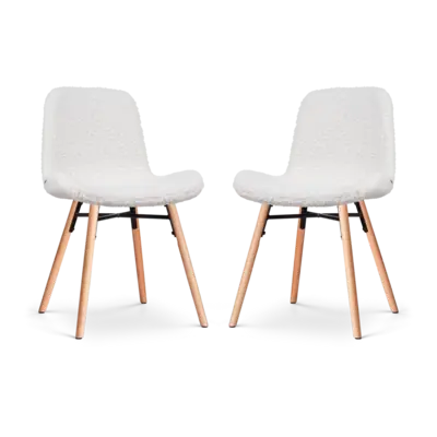 Nolon Nena-Fe Eetkamerstoelen Set van 2 - Teddy Wit - Hout