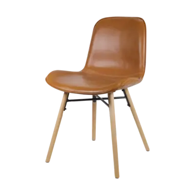 Nolon Nena-Fe Eetkamerstoel kunstleer cognac - houten onderstel