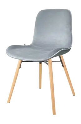 Nolon Nena-Fe Eetkamerstoel velvet blauw - houten onderstel