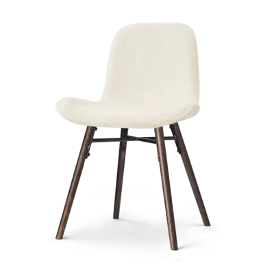 Nolon Nena-Fe Eetkamerstoel Rib Beige - Walnoot Houten Onderstel