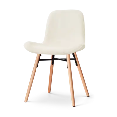 Nolon Nena-Fe Eetkamerstoel Rib Beige - Houten Onderstel