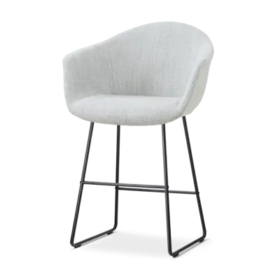 Nolon Nino-Otis Barkruk Grijs Melange - Zwart Onderstel - 65 cm