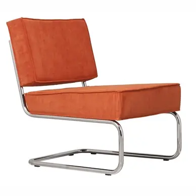 Zuiver Ridge Fauteuil Oranje Lounge Rib