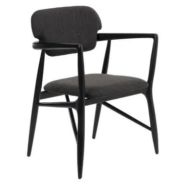 POLSPOTTEN Caracas Fabric Smooth All Eetkamerstoel Black (Fsc 100% Cert)