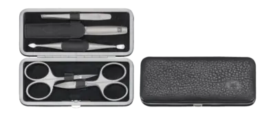 Zwilling Twinox Manicureset Zwart Beauty Etui Leder Knipsluiting (5-Delig)