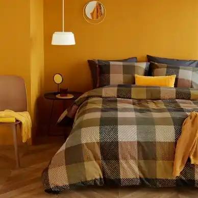 Beddinghouse Beckett Dekbedovertrek Geel Flanel