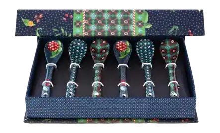 Pip Studio Home Oriental Berry Blues Giftset theelepels Blue 13cm Set van 6