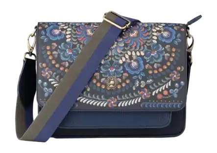 Pip Studio Fenna Schoudertas Dames Dark Blue Bags Cross Body Bag Medium Il Ricamo 25x7x20cm