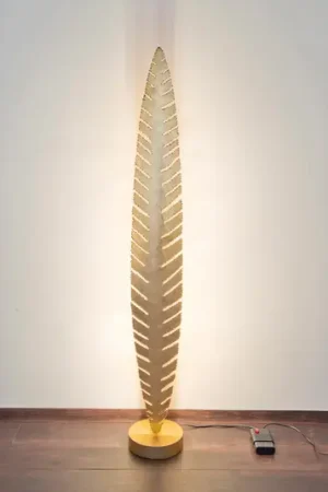 Vloerlamp PIETRO, goudkleurig, hoogte 152 cm, metaal, 6 x G4