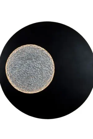 LED wandlamp LUNA GIGANTE XL, zwart/zilver, Ø 100 cm, dimbaar
